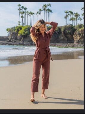 Vici chocolate Gauze Jumpsuit